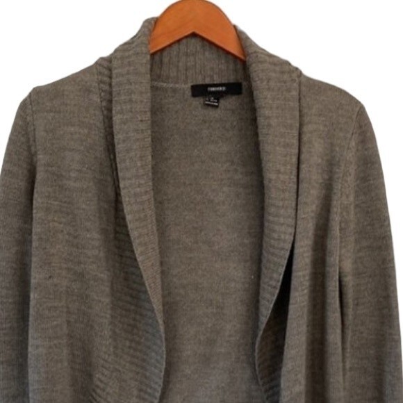 FOREVER 21 Open Front Shawl Ribbed Knit Cardigan High Low Long Sleeve Warm Cozy - Picture 10 of 11